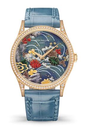 Review 2023 Patek Philippe Calatrava 5077 Kimonos with Floral Patterns Replica Watch 5077/100R-057 - Click Image to Close